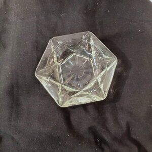 Vintage Mid-Century Modern Hexagonal Star Glass Ashtray